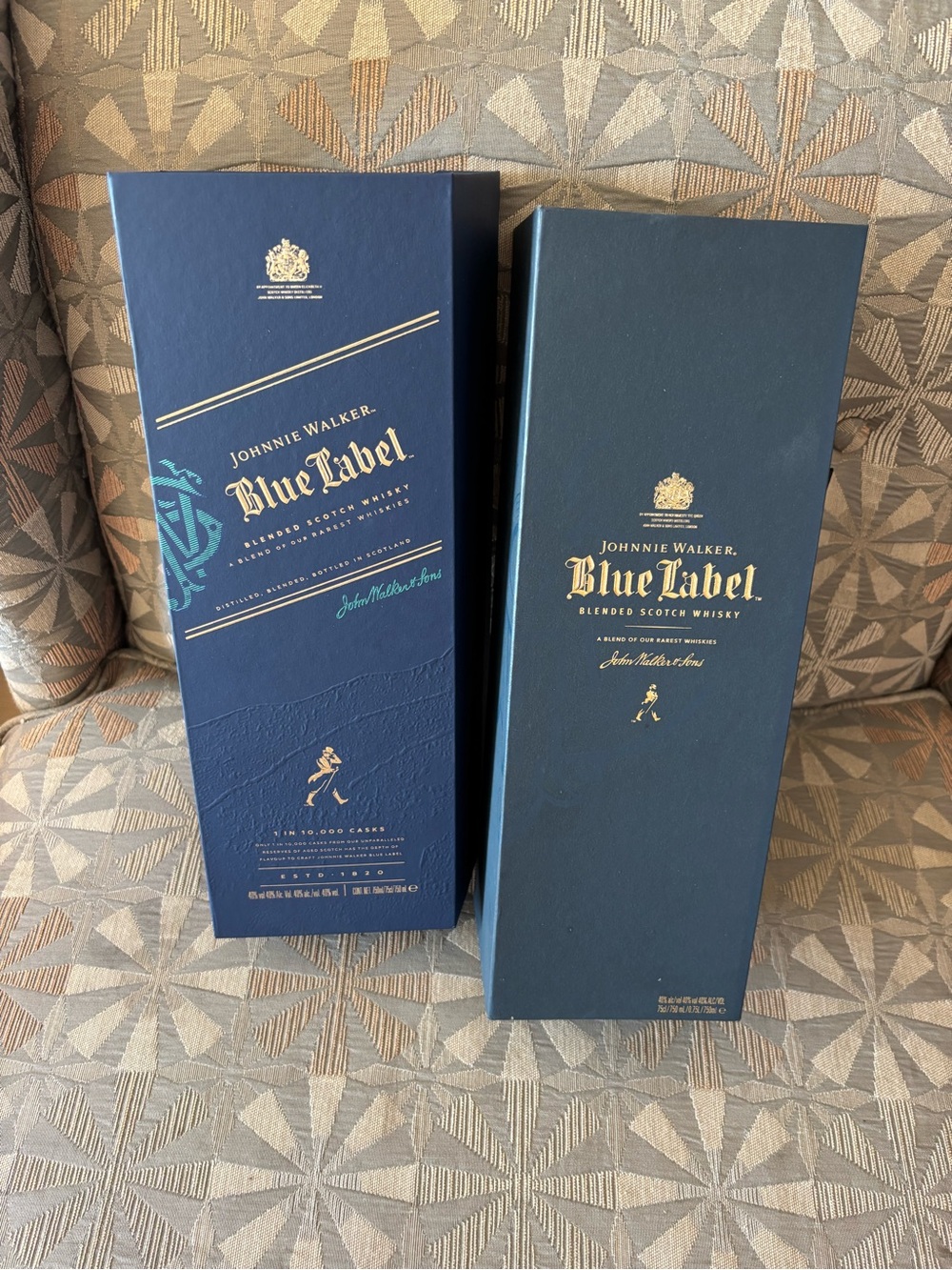 Johnnie Walker Blue Label Gift Boxes - Navy Blue Packaging 2 boxes
